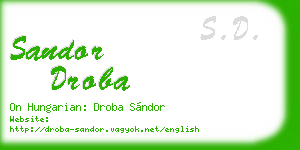 sandor droba business card